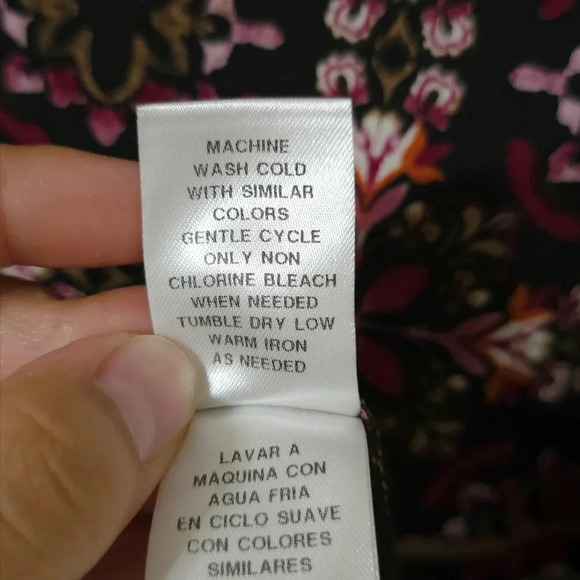 LONDON TIMES Dark Multi Color Boho Mini Shift Dress, 3/4 Bell Sleeves, Size 2 - Picture 9 of 13